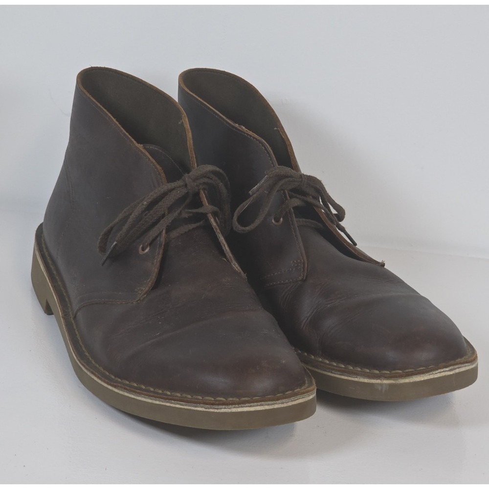 Clarks Mens Sz 13 W Bushacre 2 Brown Leather Chukka Ankle Boots Classic Everyday